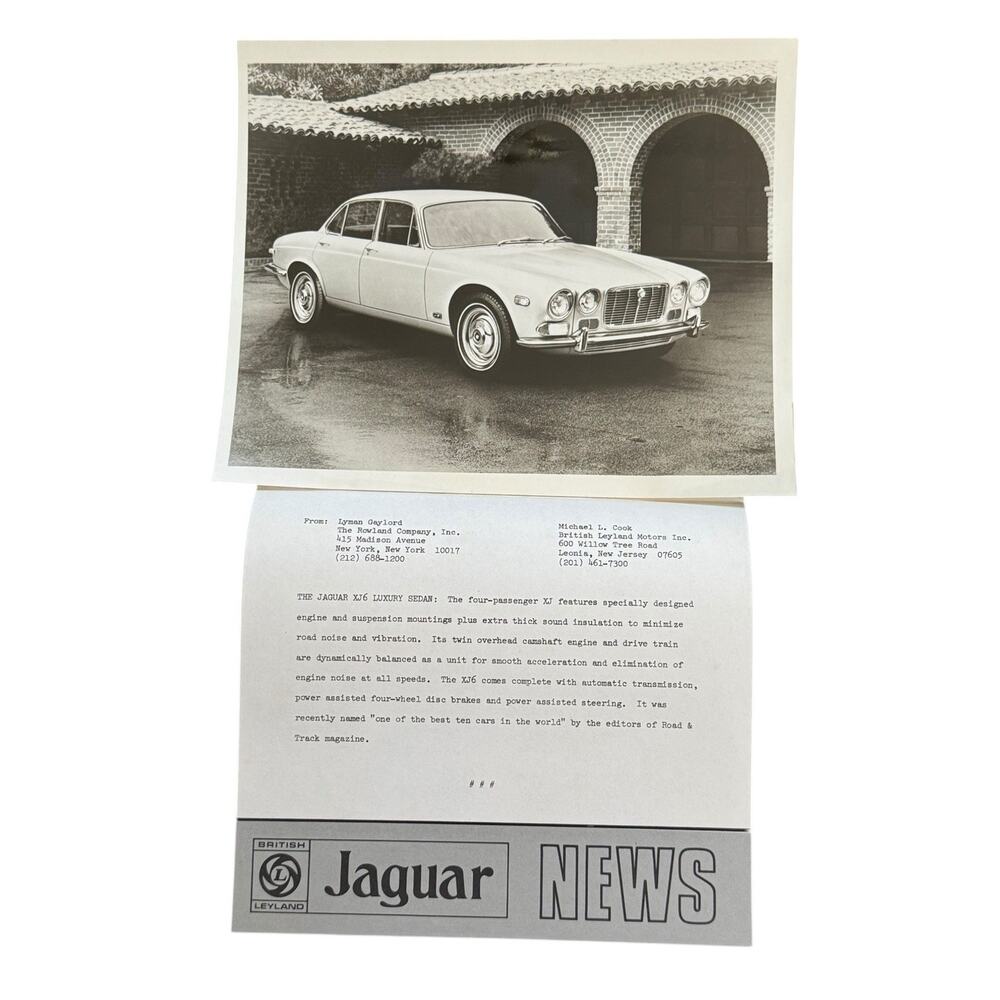 Jaguar XJ6 Luxury Promo Photo Ad Copy British Leyland‎ Dealership Ephemera BMH